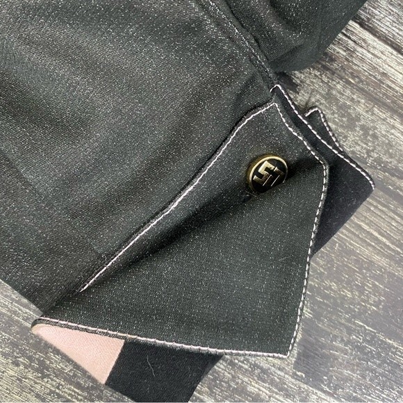 St John Black & Pink Denim Button Up Jacket M - Picture 5 of 8